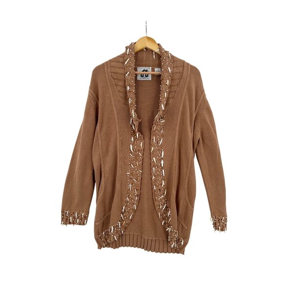 Storybook Knits Cardigan Sweater Womens Size L Grandmacore Vintage Y2K Beaded‎ - Picture 1 of 13